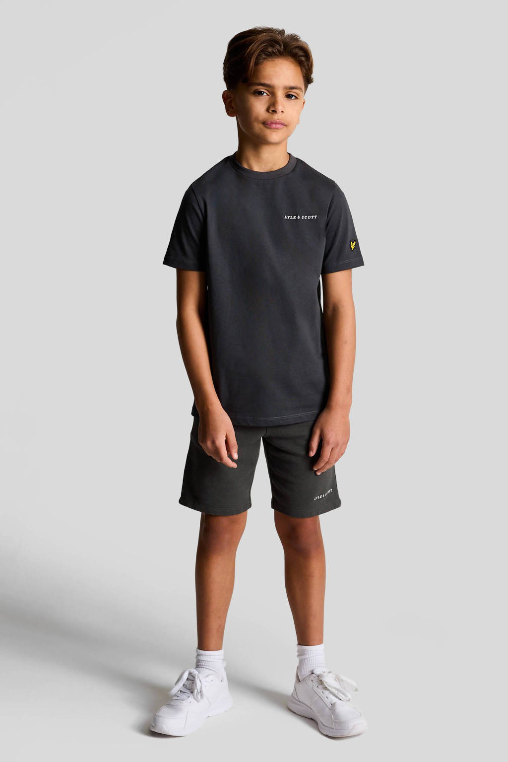 Lyle & Scott sweatshort MLB2022V donkergrijs