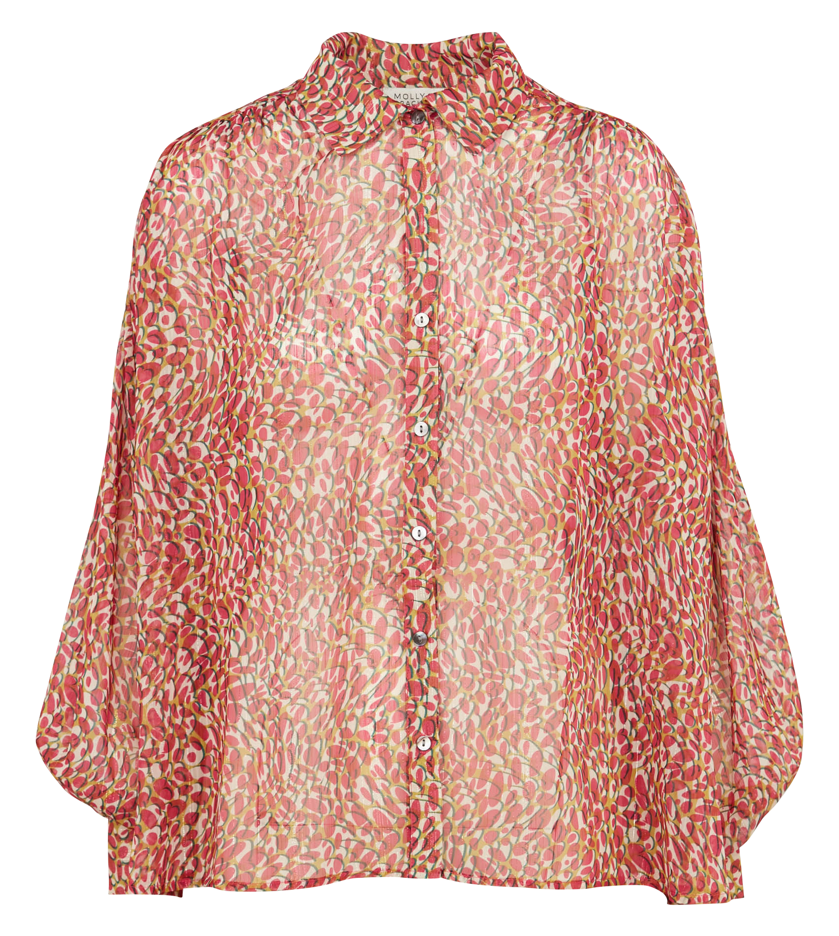 Chemise col classique imprimé| Rouge