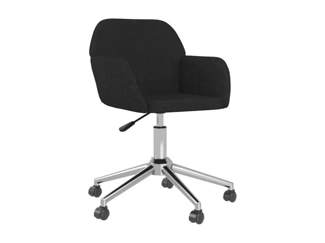 Chaise pivotante de bureau Noir Tissu