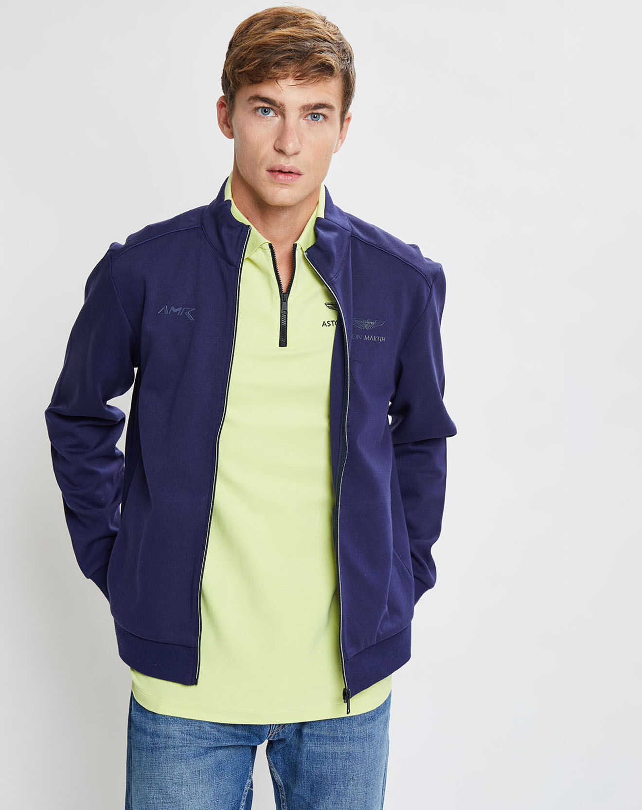 Hackett London Sweat en Jersey col montant bleu marine