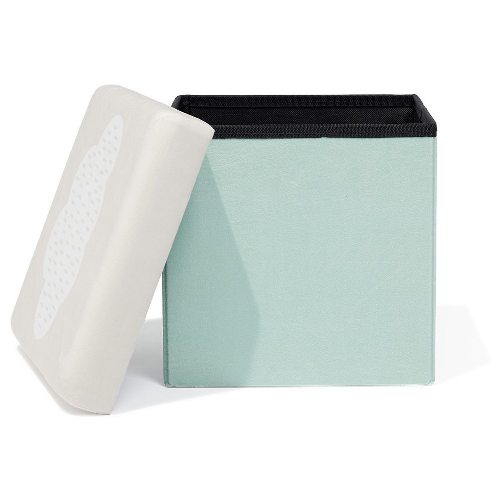 Pouf coffre cube Clara nuage - L30xP30xH30 cm