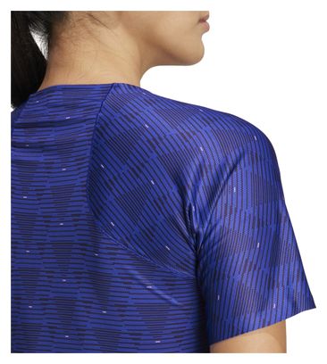 Maillot manches courtes adidas Performance Adizero Team France Bleu Femme