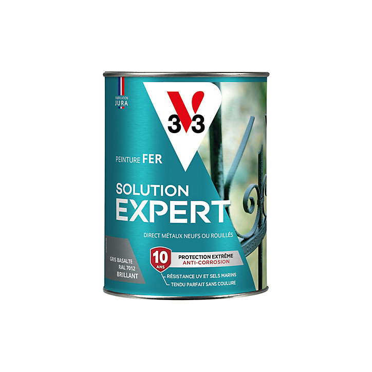 Peinture extérieure fer Solution expert gris basalte brillant V33 250ml