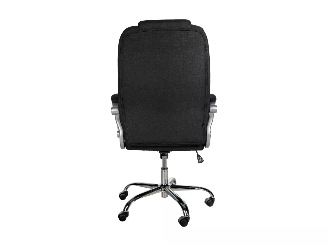 Chaise de bureau - Tissu & Métal chromé - Noir - XL Apoll