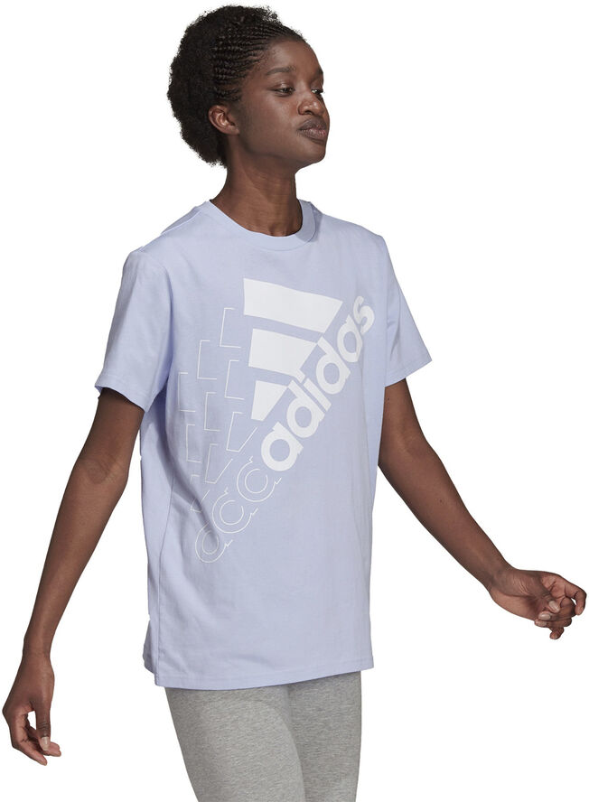 adidas Brand Love Slanted Logo Boyfriend T-shirt Blå