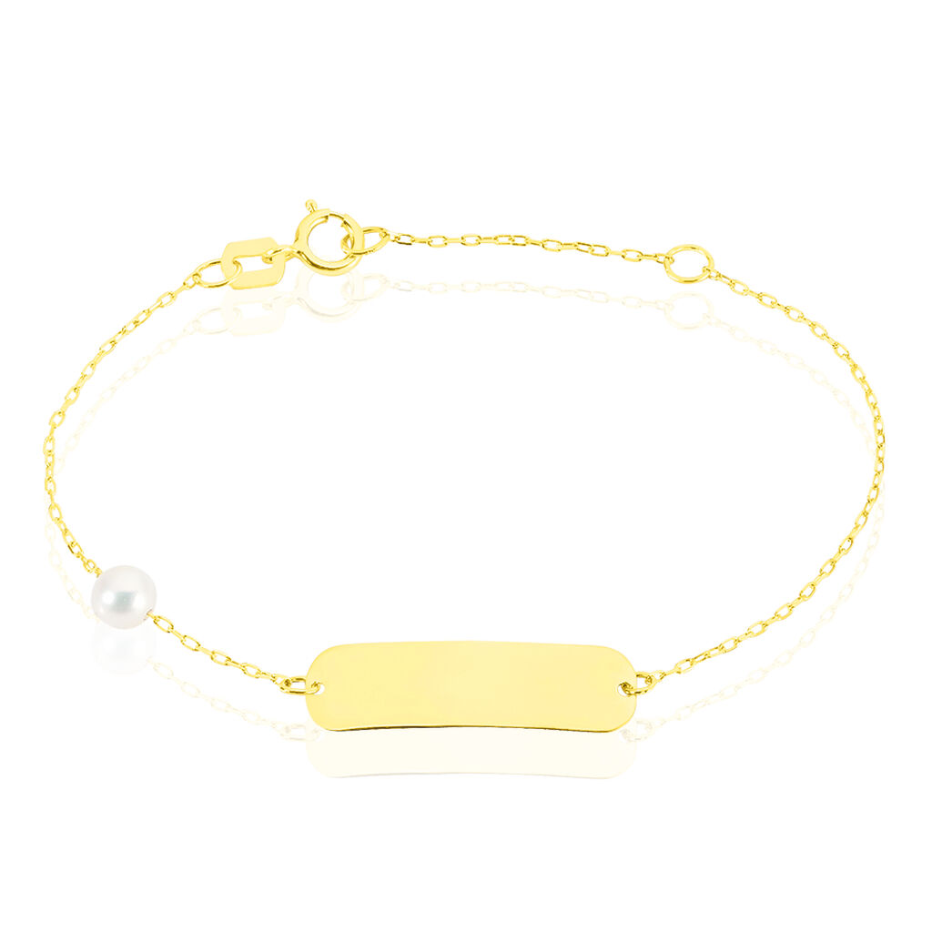 Bracelet Identité Helee Or Jaune Perle De Culture