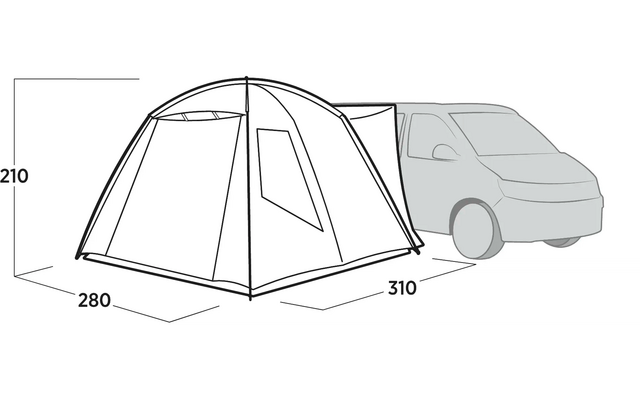 Easy Camp Utne Busvorzelt freistehend oder am Fahrzeug nutzbar 310 x 280 x 210 cm
