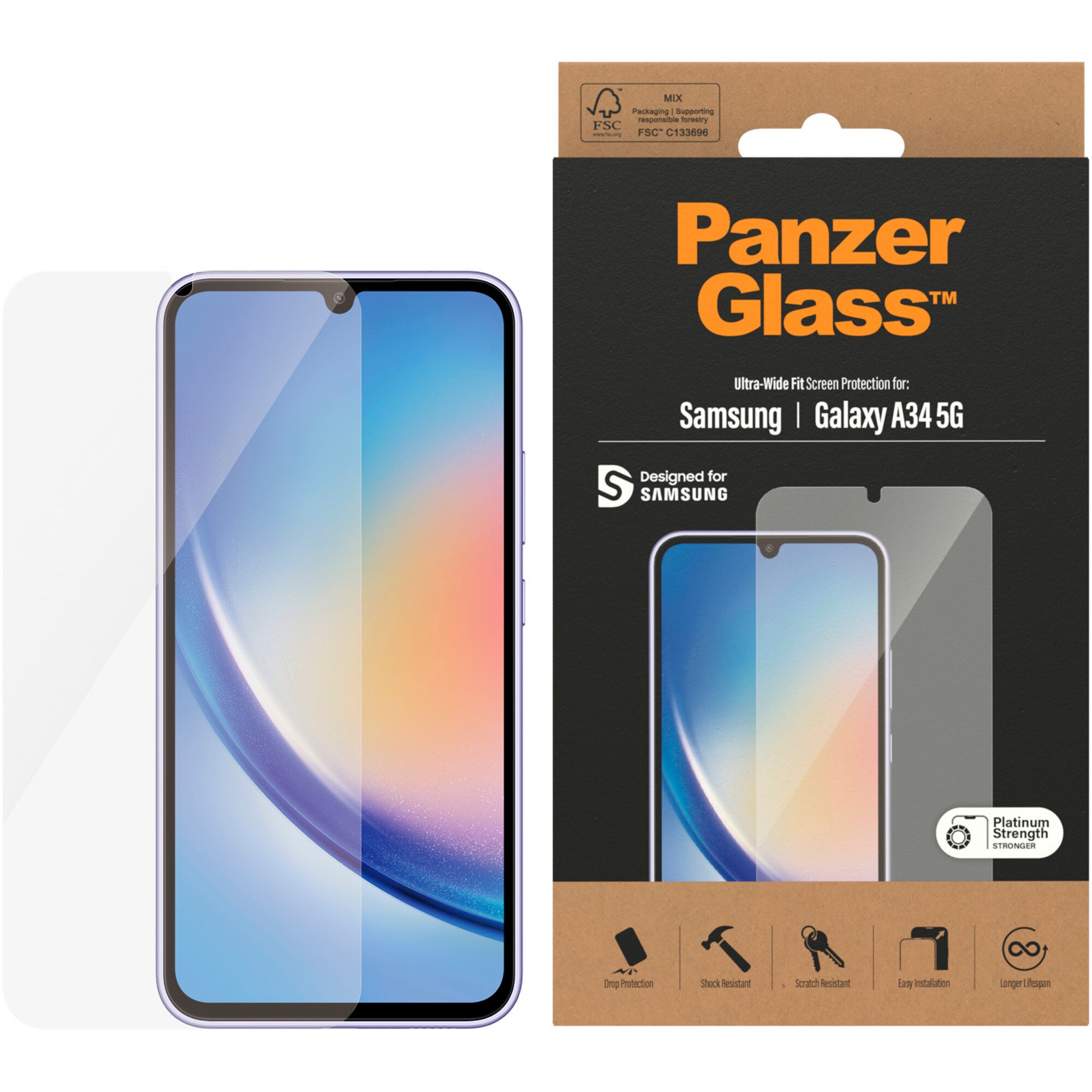 PanzerGlass Schutzfolie Displayschutz Ultra-Wide Fit
