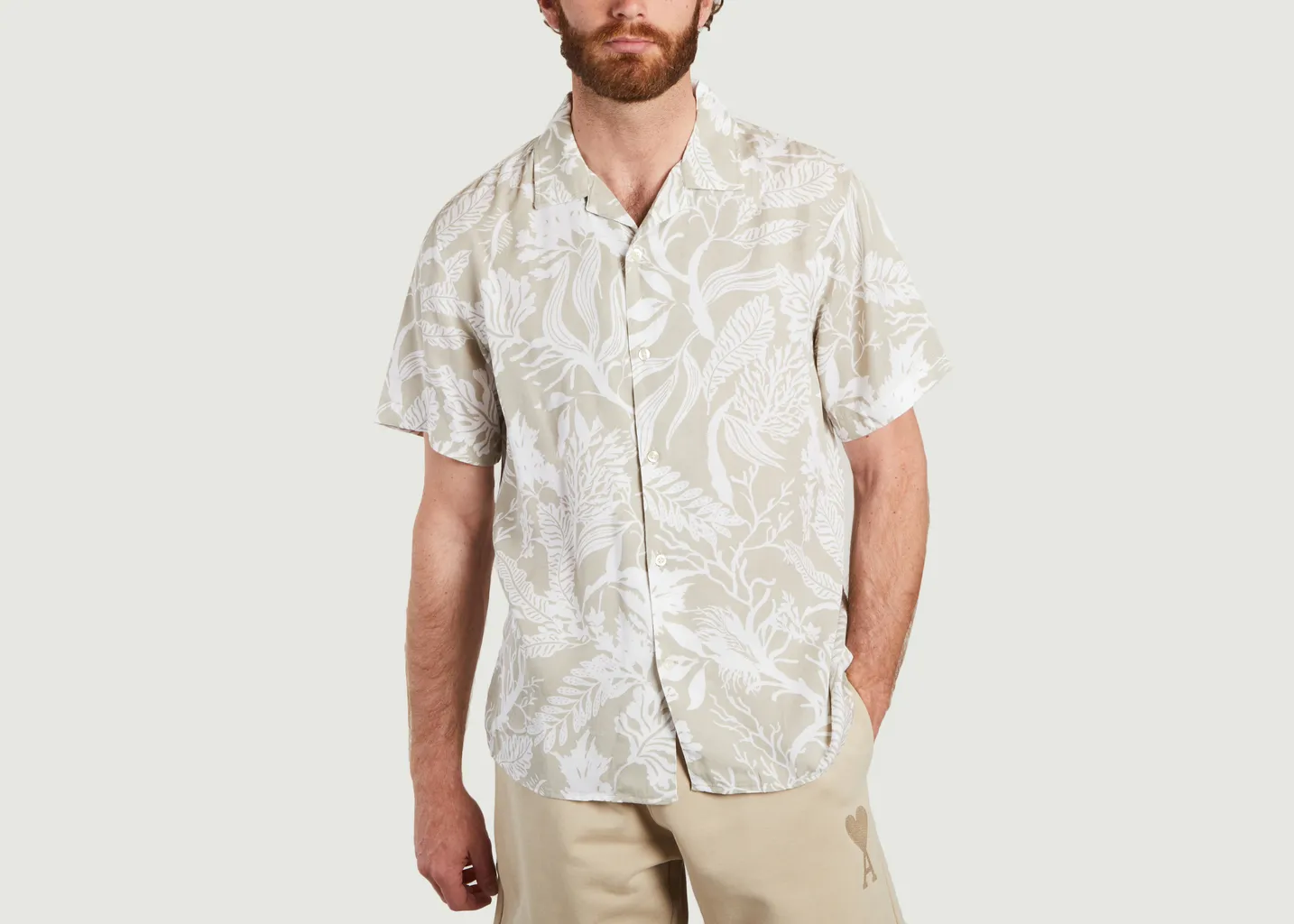 Chemise manches courtes imprimée en tencel KCA