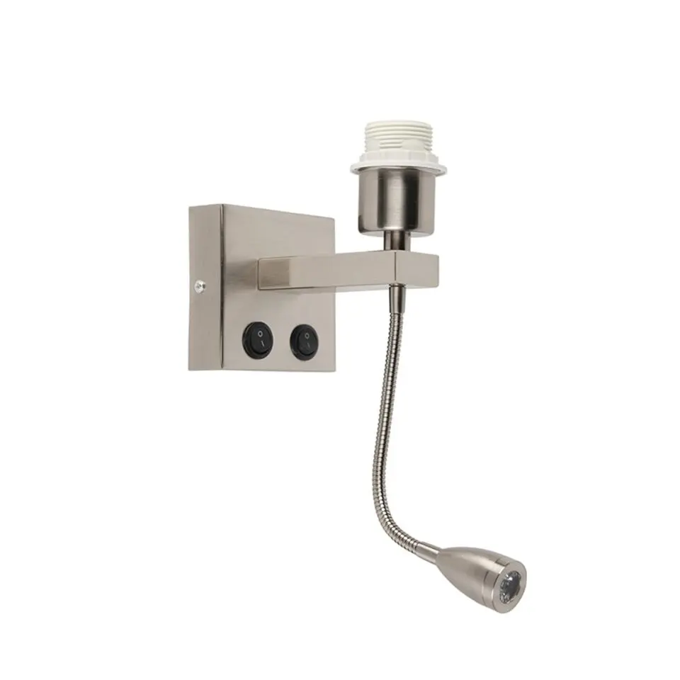 Qazqa wandlampen brescia combi zilverkleurig e27