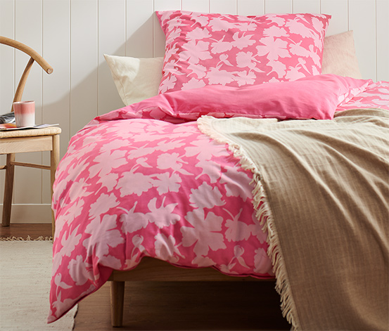 Premium-Baumwoll-Bettwäsche, rosa, Normalgröße