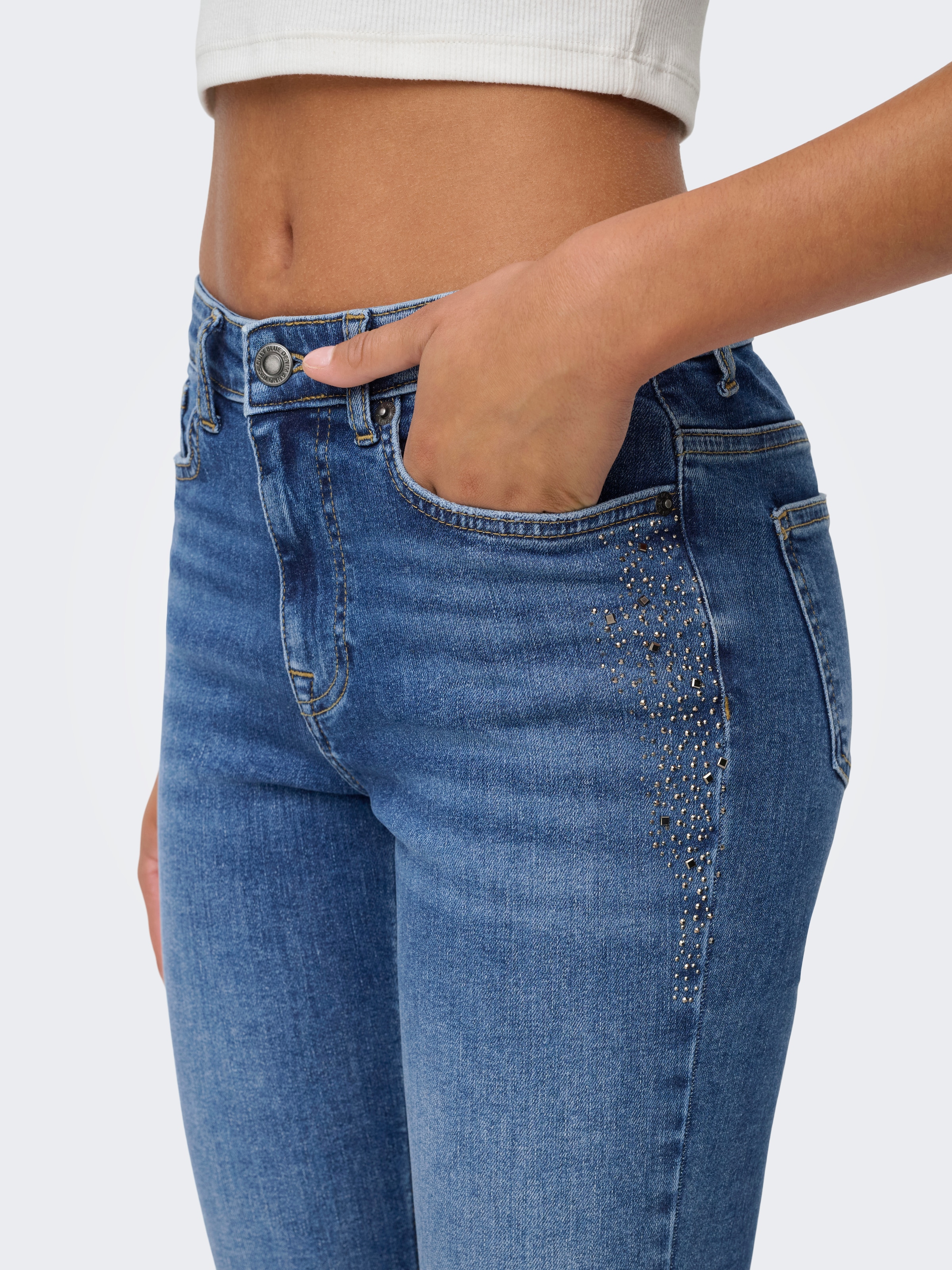 ONLY Slim-fit-Jeans »ONLSUI MID SLIM RHINESTONE DNM TAI«