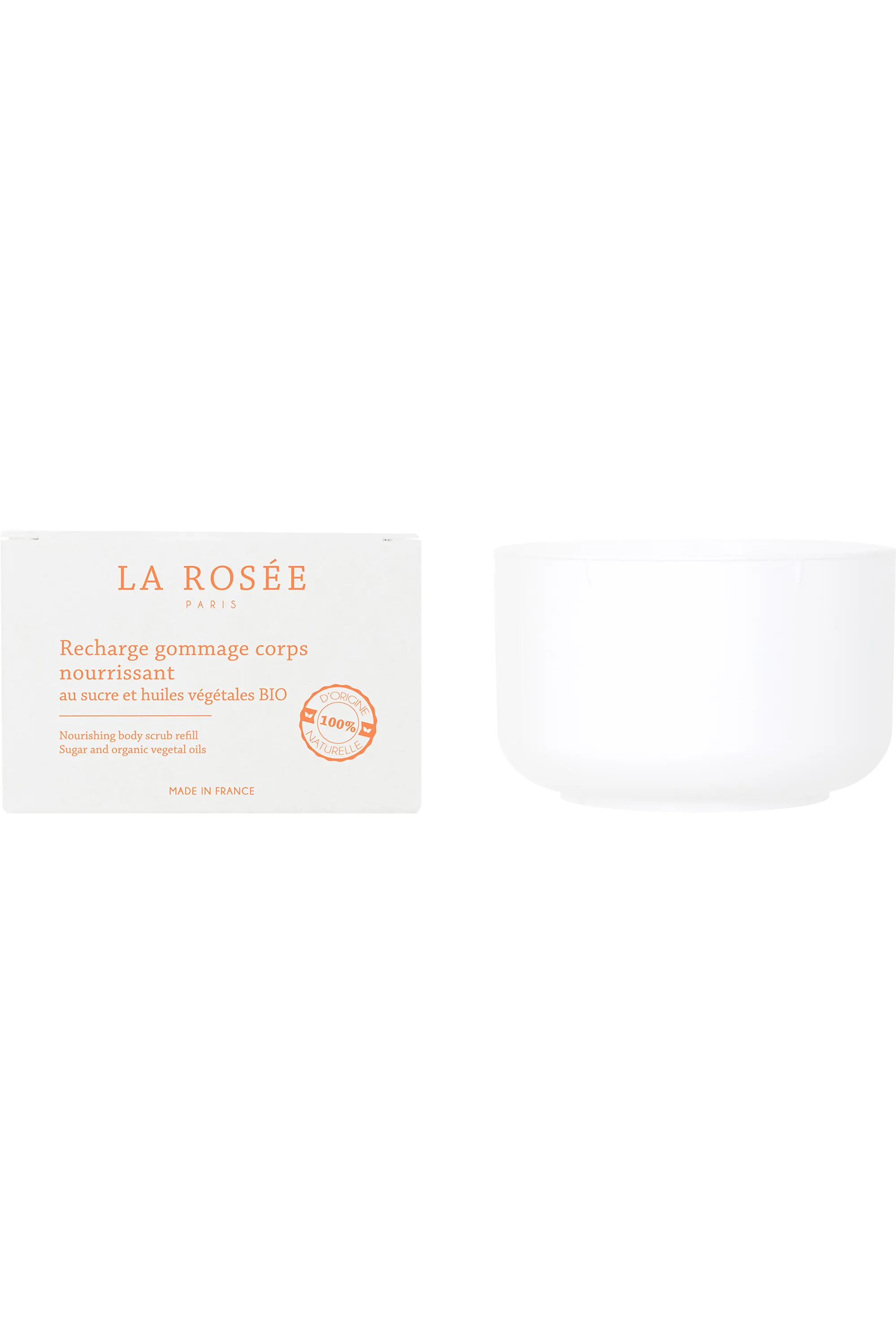 La Rosée Gommage corps nourrissant rechargeable au sucre et aux huiles végétales BIO-200 g