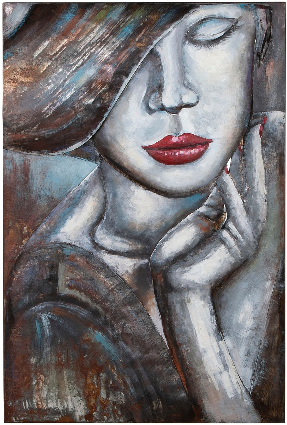 Casablanca by Gilde Metallbild »Bild rechteckig Noblesse weiss H. 120 cm« 1 Stk. tlg.
