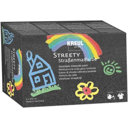 KREUL Streety Straßenmalfarbe 6er Set, 6 Farben mit je 200 ml