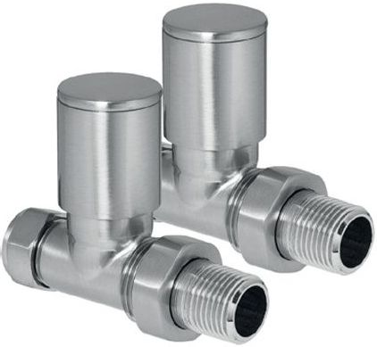 EH Design - Radiator Kraantjes - Recht - Geborsteld RVS
