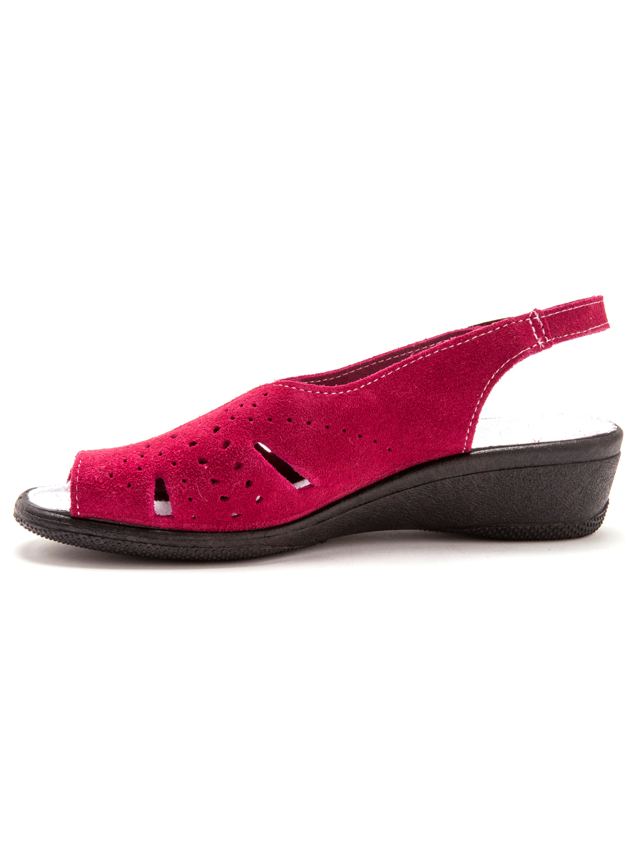 Sandales cuir velours grande largeur