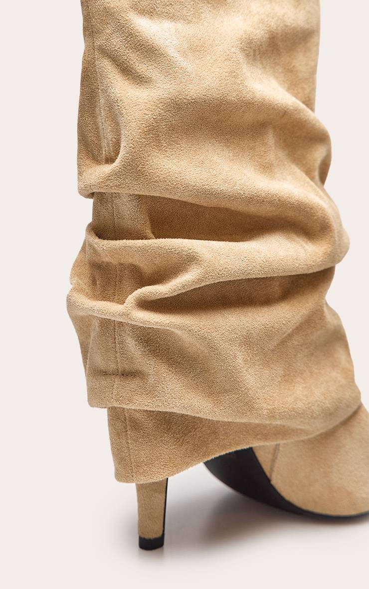 Gris Pierre Bottines À Revers Plissé En Synthétique