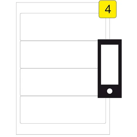 Wäsch Etiketten 25 Blatt DIN A4 Größe: 192,5 x 62 mm, Rückenschilder, 100 Stück