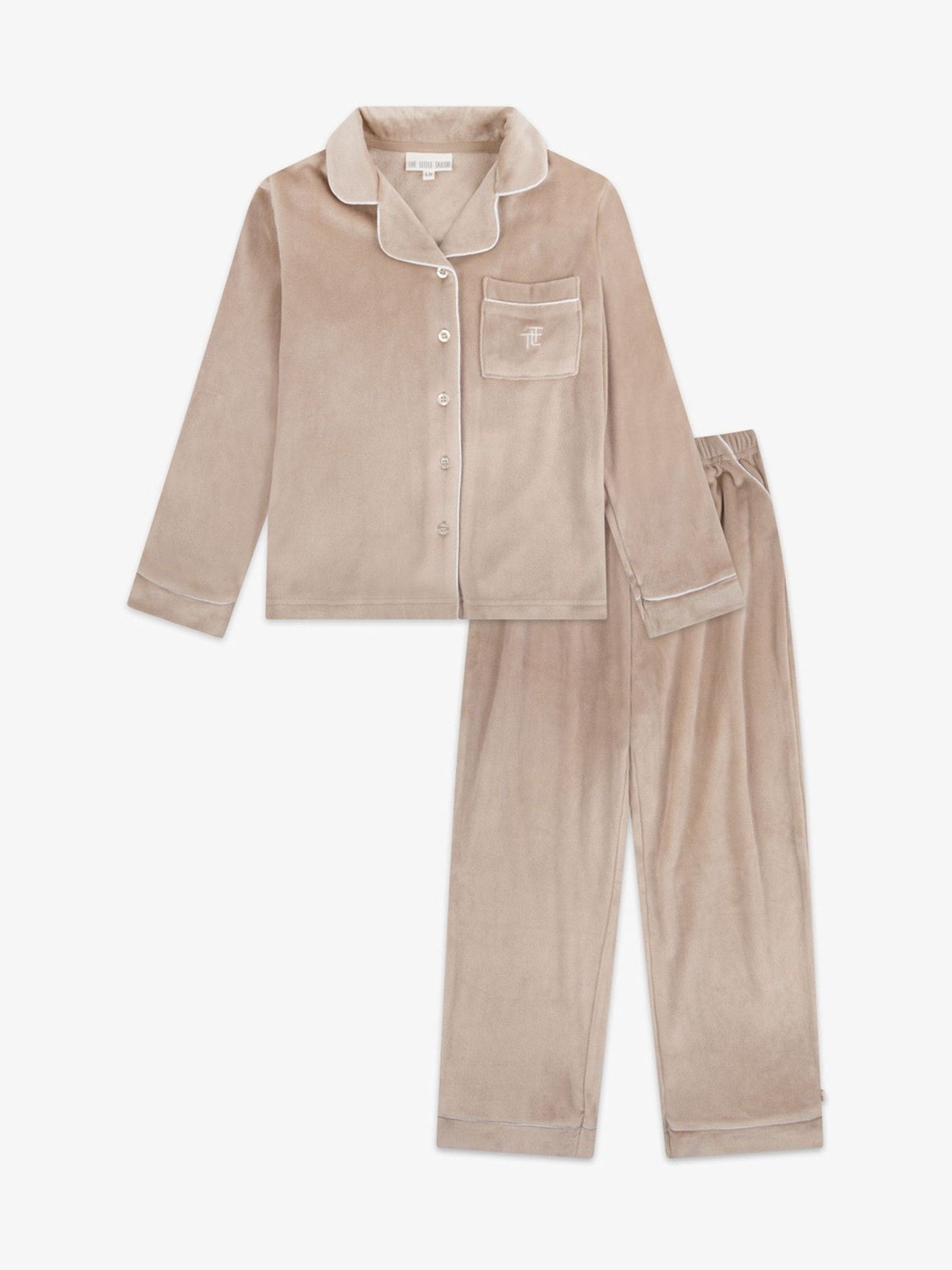 Natuurlijk - The Little Tailor Luxe kerstpyjama voor kinderen van zacht aanvoelend velours