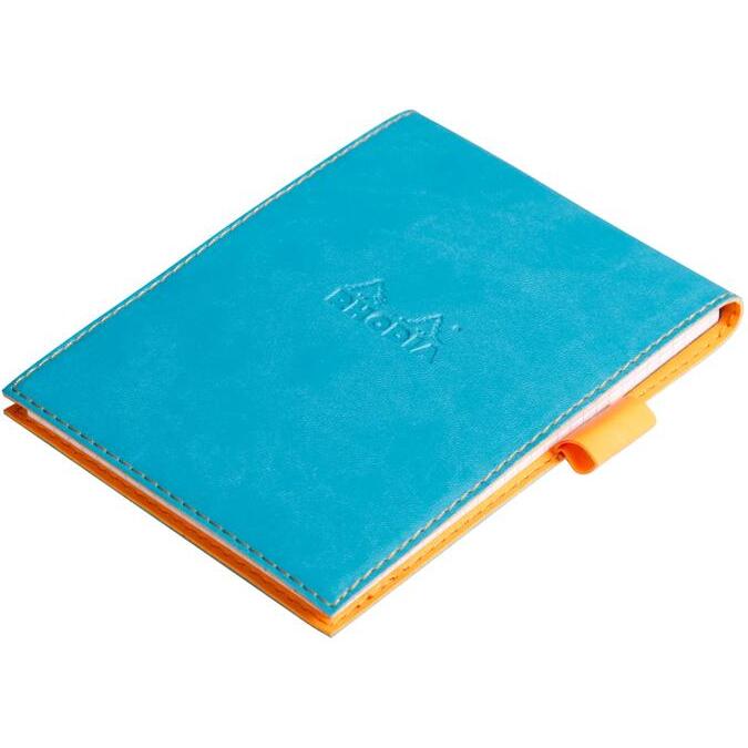 Rhodiarama porte-bloc avec porte-crayon + bloc N°12 ligné - Turquoise