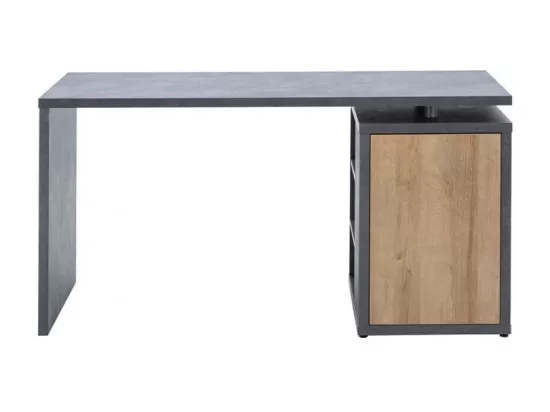 Bureau bois etagere porte 140x69cm moderne robuste PLATOCH