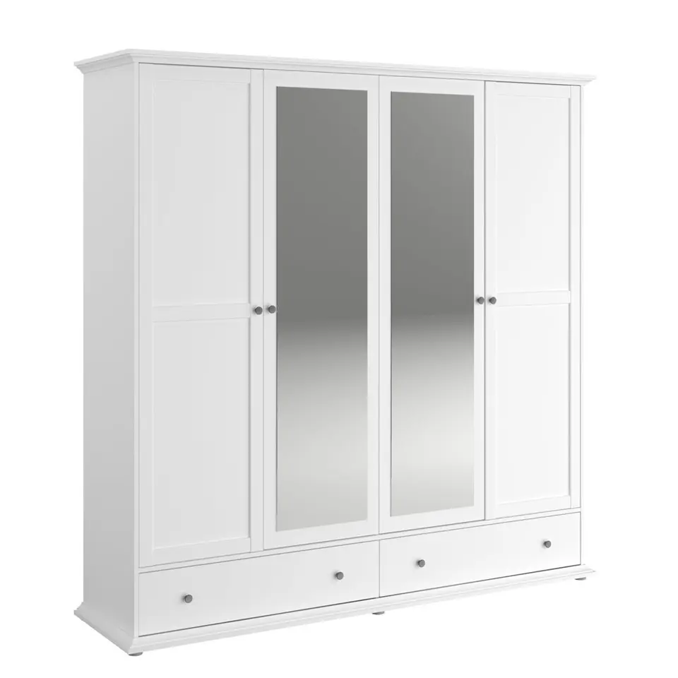 Kledingkast Margaux - wit - 202x199,5x53 cm