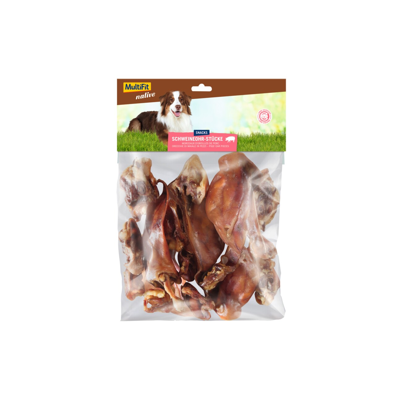 MultiFit native Schweineohrstücke 500g