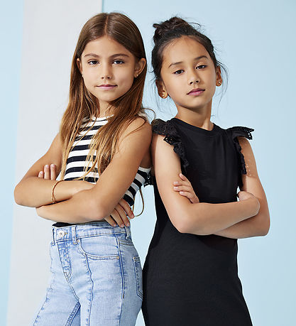 Kids Only Top - Rib - KogNessa - Cloud Dancer/Black