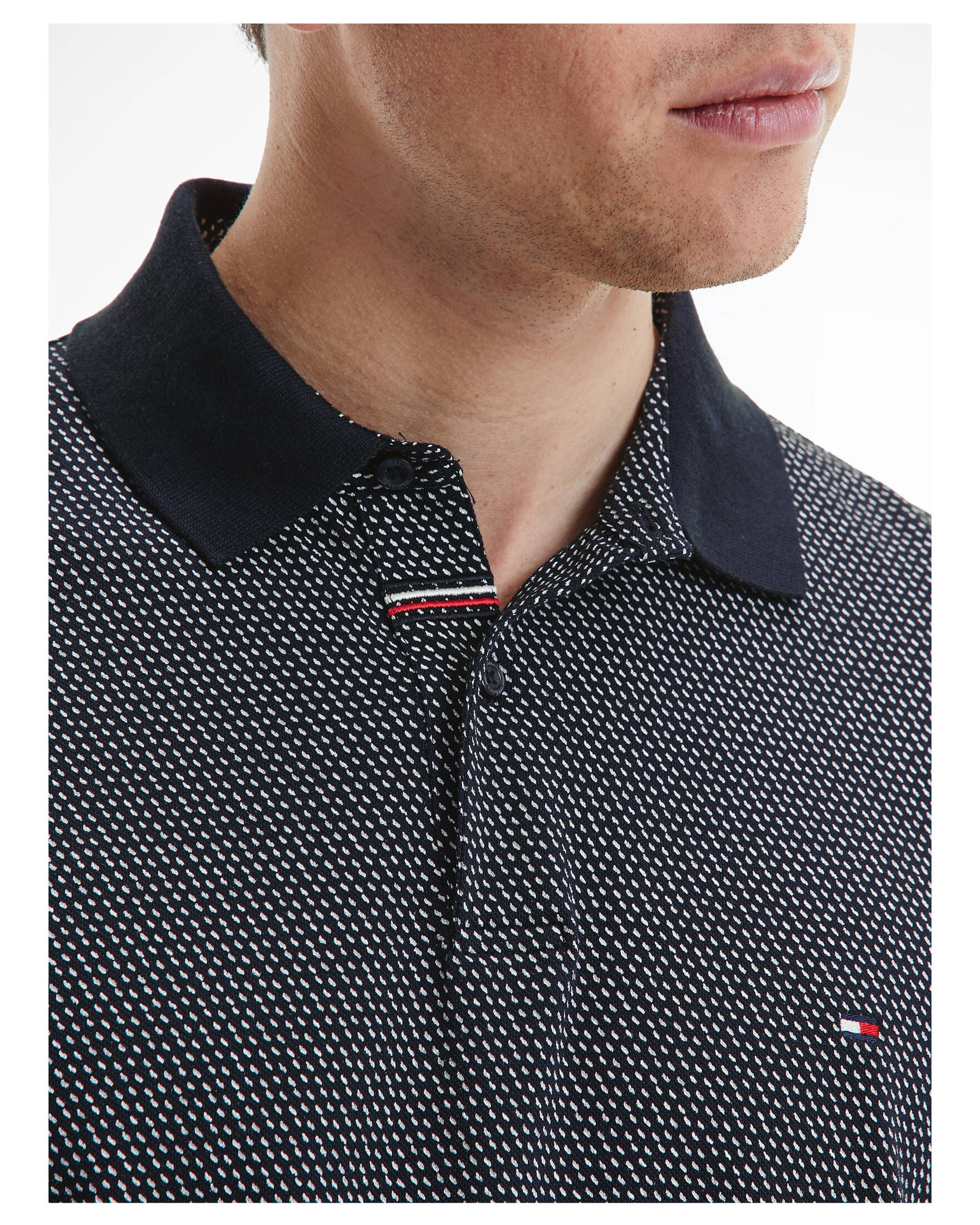 Tommy Hilfiger| Herren Poloshirt MICRO PRINT SLIM POLO Kurzarm
