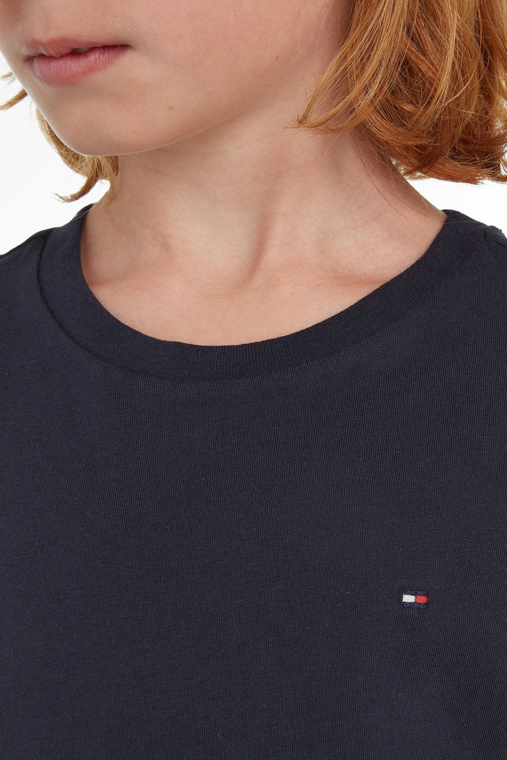 Tommy Hilfiger T-shirt van katoen donkerblauw
