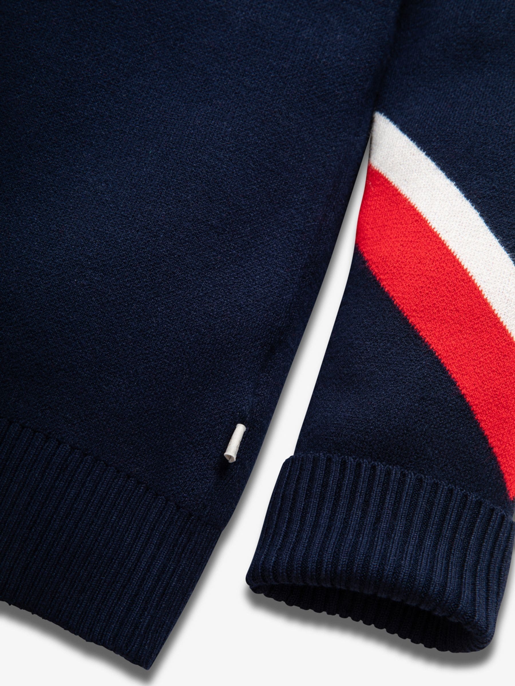 The Little Tailor blauwe retro sport slim fit kersttrui voor kids