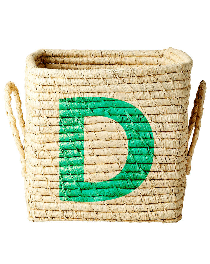 Raffia-Korb SQUARE – LETTER D