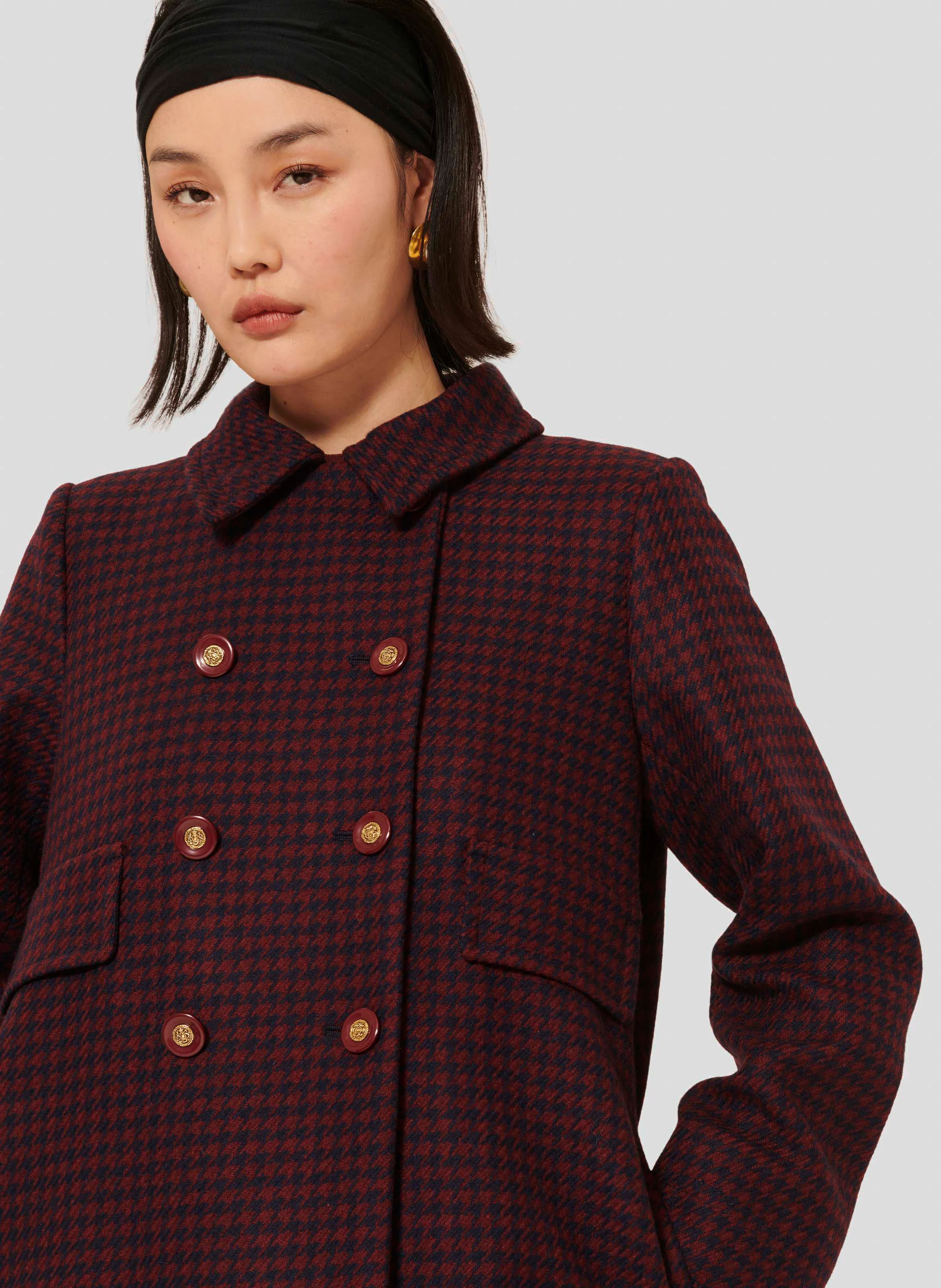 MARCEAU - Manteau droit en laine mélangée | Rouge