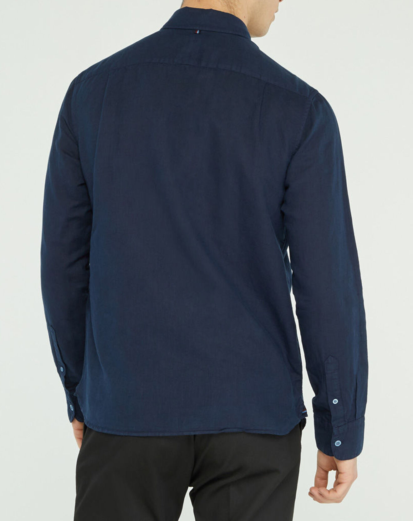 Oxbow Chemise droite en Lin & Coton Crikin bleu marine