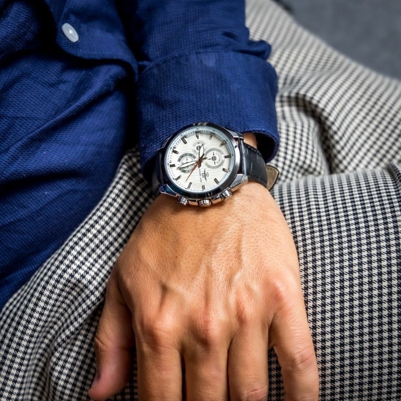 Montre Homme M. JOHN bracelet Cuir Noir