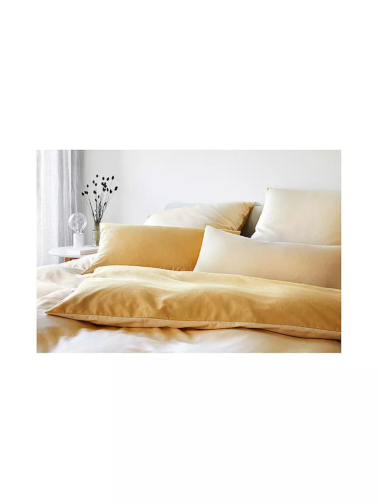 ELEGANTE Wende Flanell Bettwäsche TENDER 	140/200CM gelb