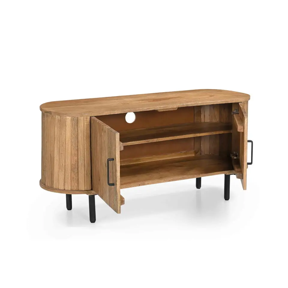 Tv-meubel Naturel - Mangohout - 120cm - Tv-meubel Merel