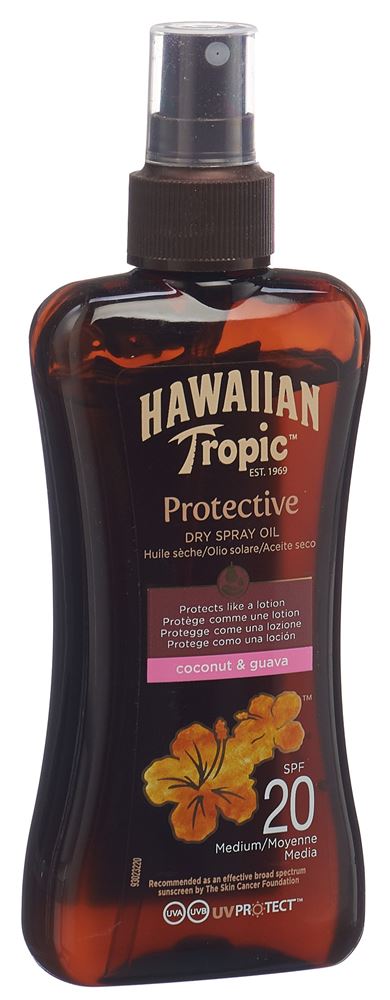 HAWAIIAN TROPIC Sonnenöl Dry Spray<br>200 ml, Spray, Öl, LSF20