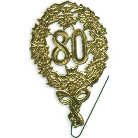Staufen Jubiläumszahl 80 mit Draht, gold