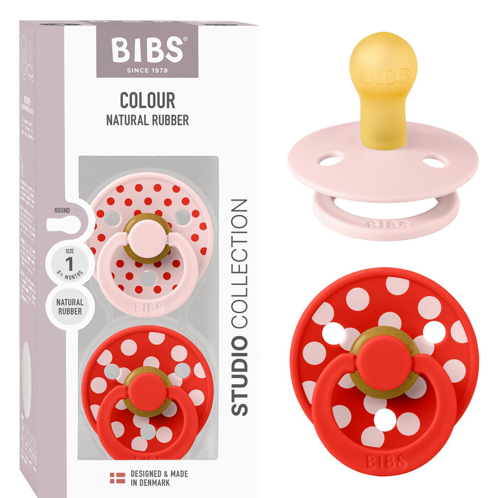 Køb Bibs Blossom/Candy Apple Sut Studio Colour 2-Pak Polka Latex