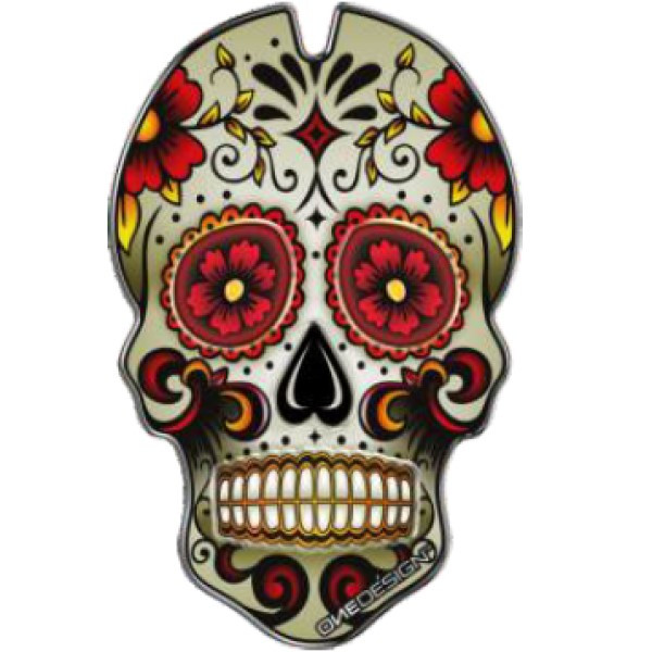 Print - Protège Réservoir Adhésif CGSKULL1P Rouge / Blanc / Noir