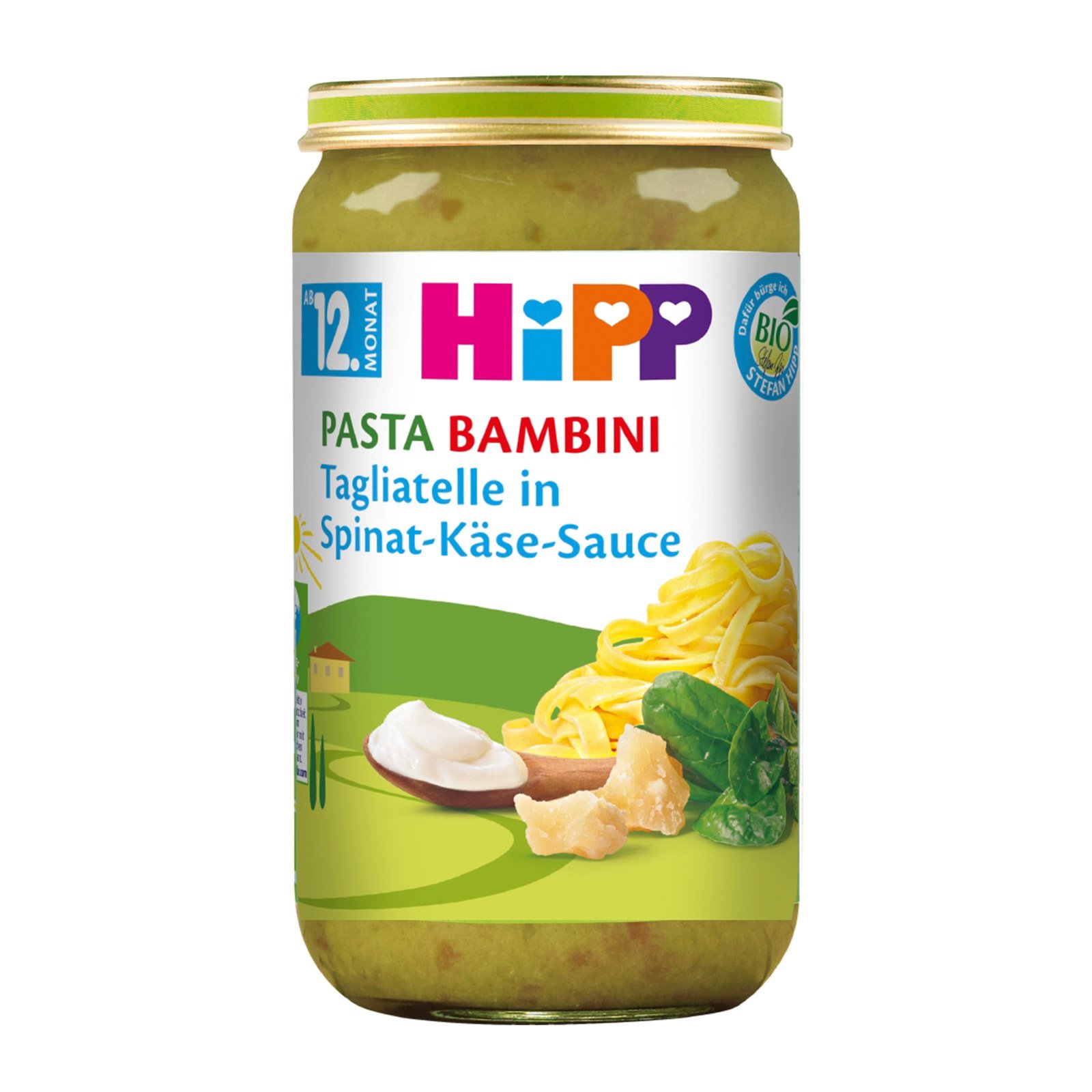 Hipp Tagliatelle in Spinat-Käse-Sauce