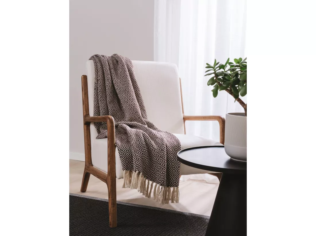 Plaid en coton Jasmin Marron 125x150 cm