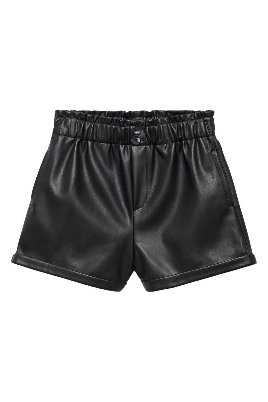 Mango Kids imitatieleren casual short zwart
