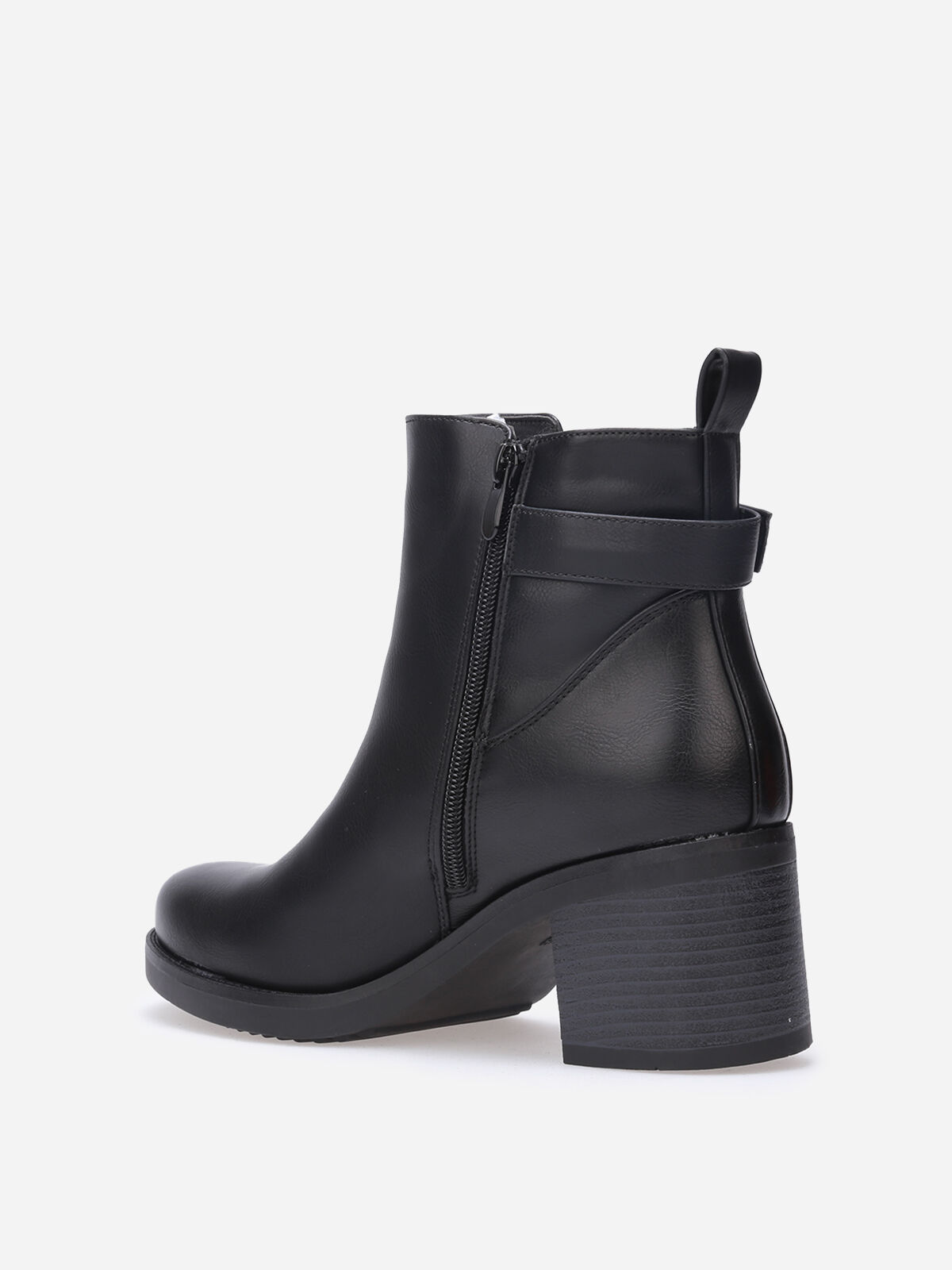 Chelsea à talon et boucle métallique- Noir