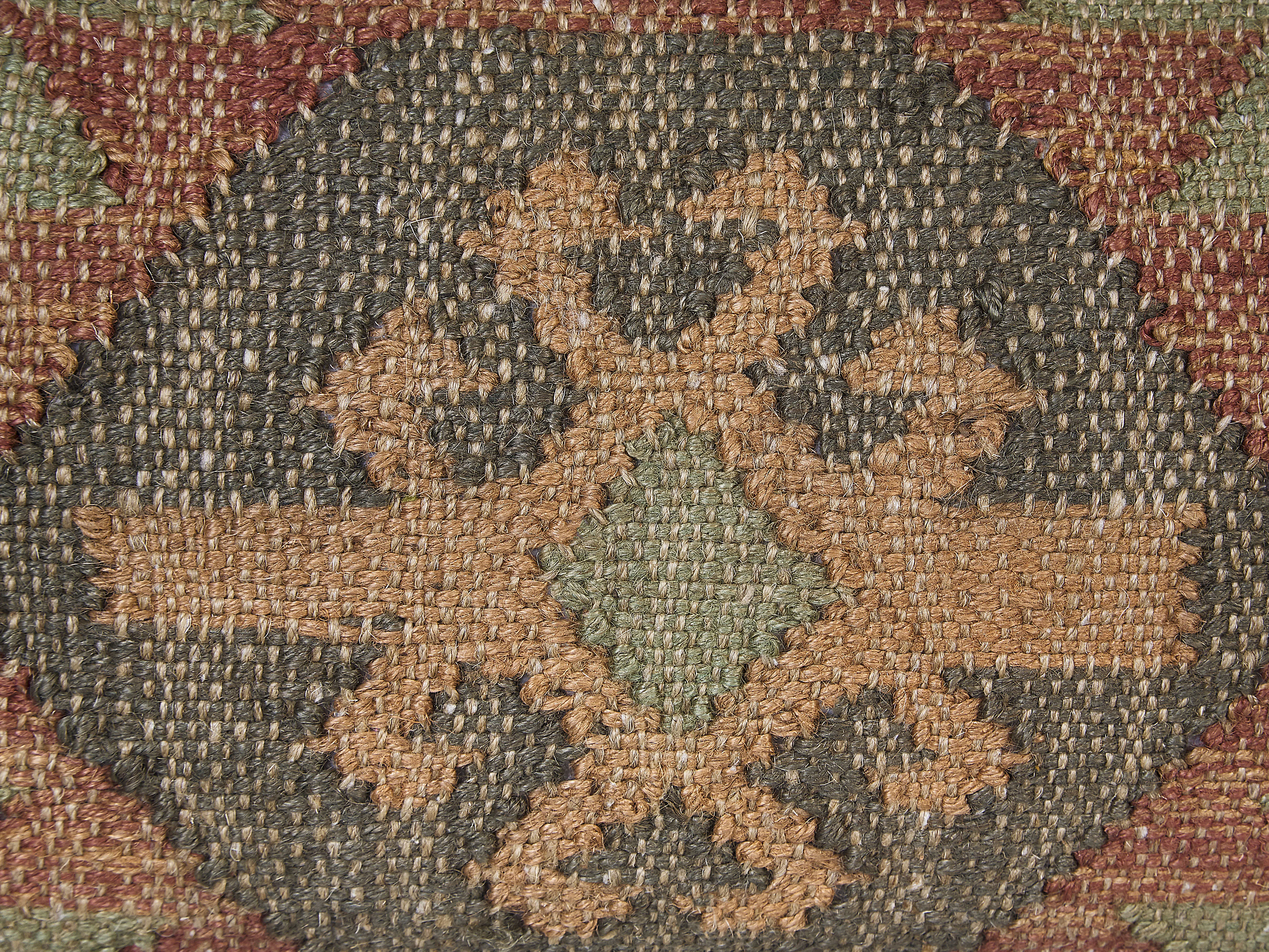 Set van 2 sierkussens ARVEN Jute 45 x 45 cm Bruin oosters patroon