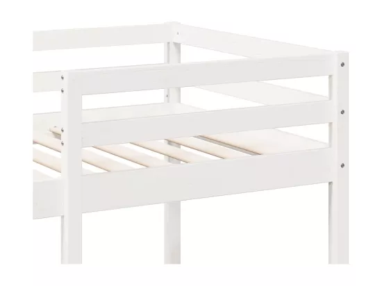 Lit mezzanine avec bureau et étagères blanc 90x200cm pin massif