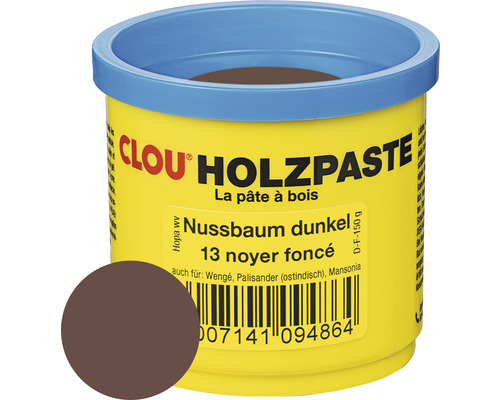 Clou houtpasta, donker walnoot, 150