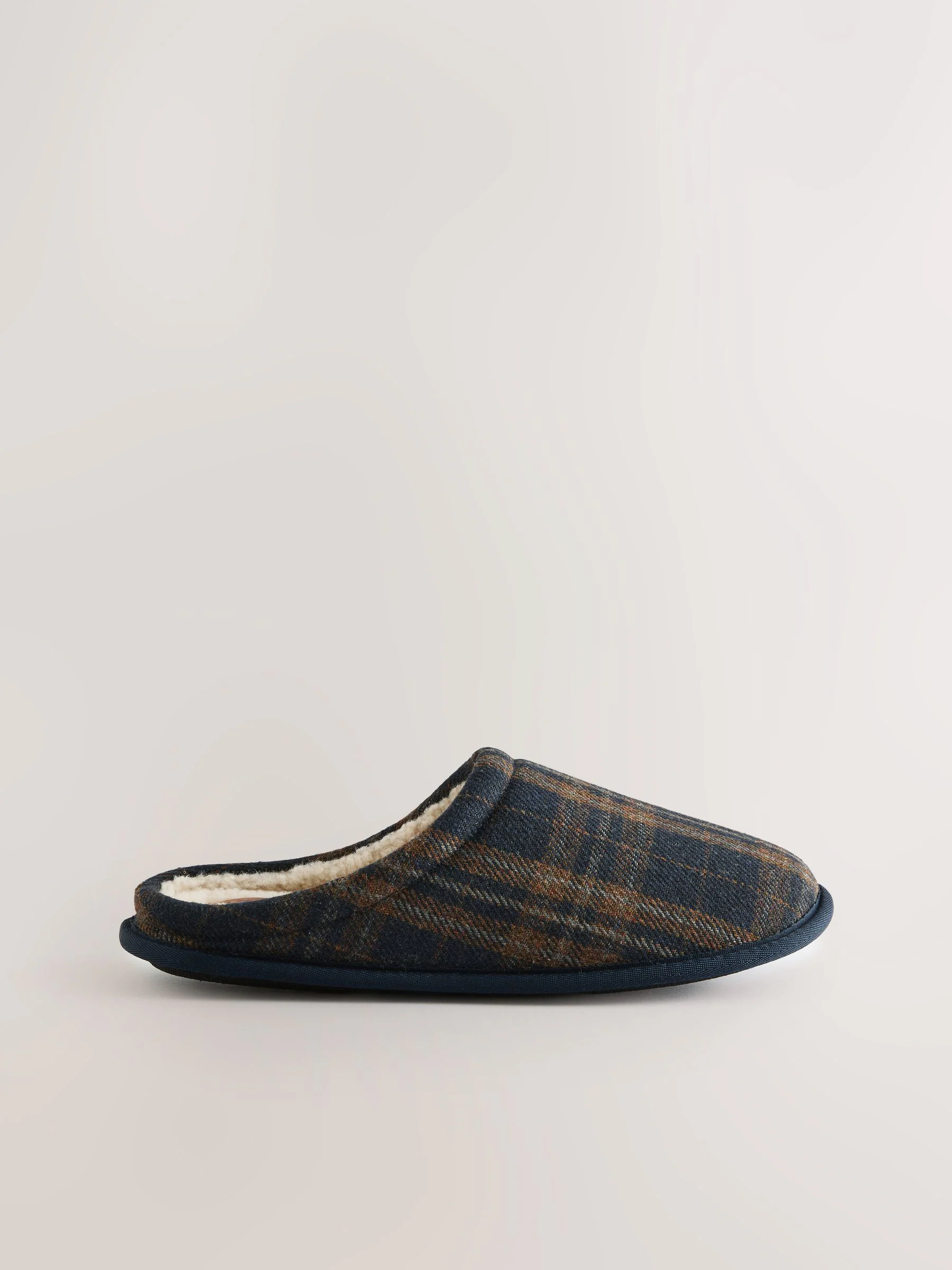 Marineblauw - Pantoffelmuiltjes met ruitjes